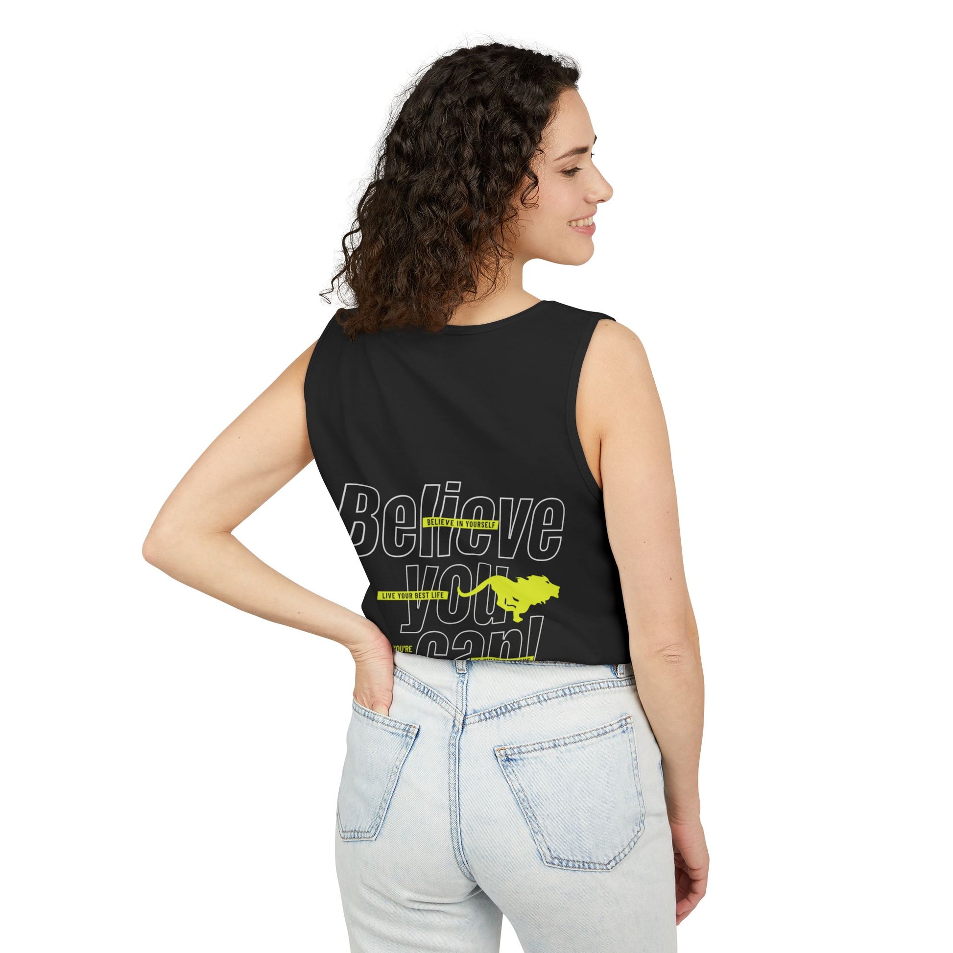 Believe In Yourself with this Unisex Garment-Dyed Tank Top