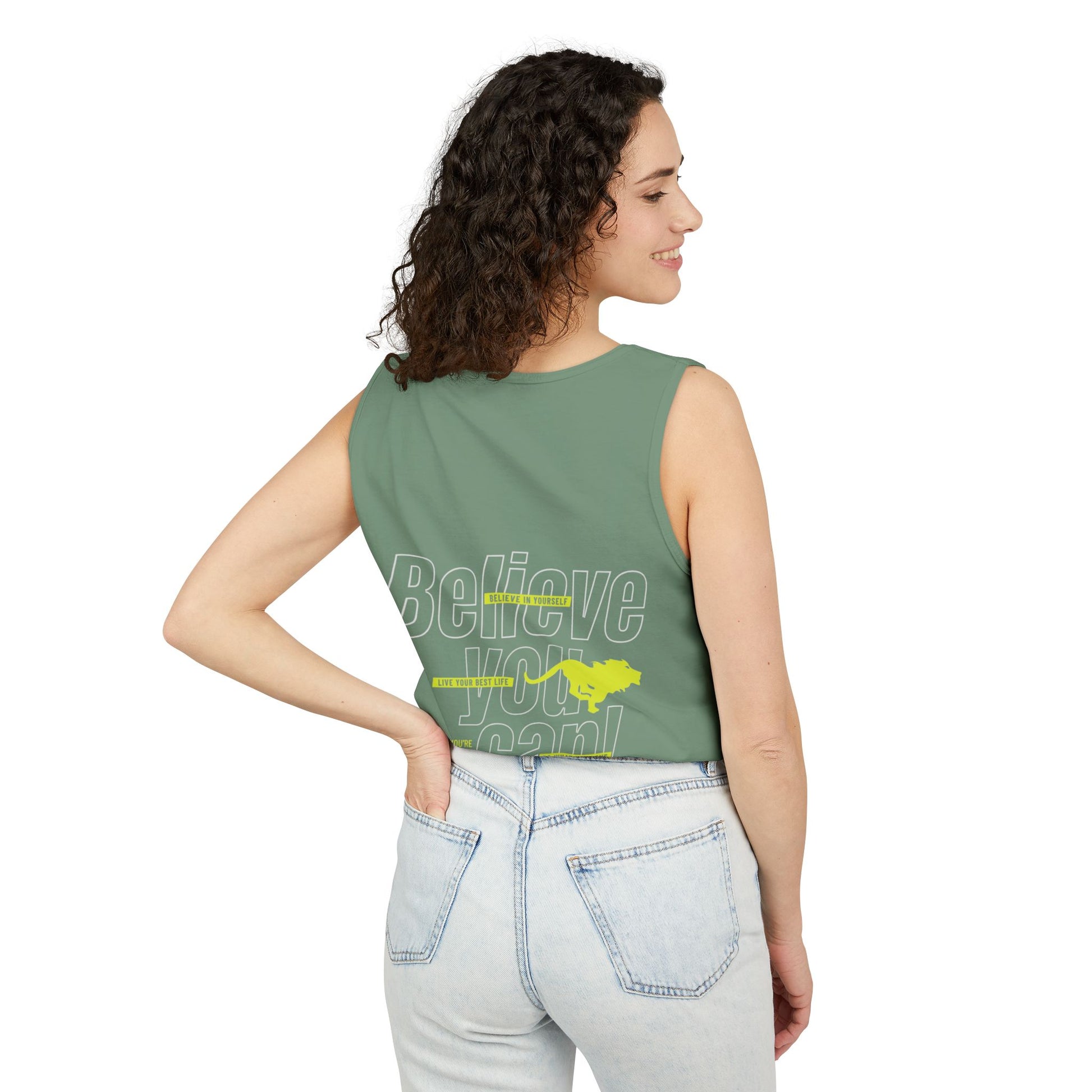 Believe In Yourself with this Unisex Garment-Dyed Tank Top