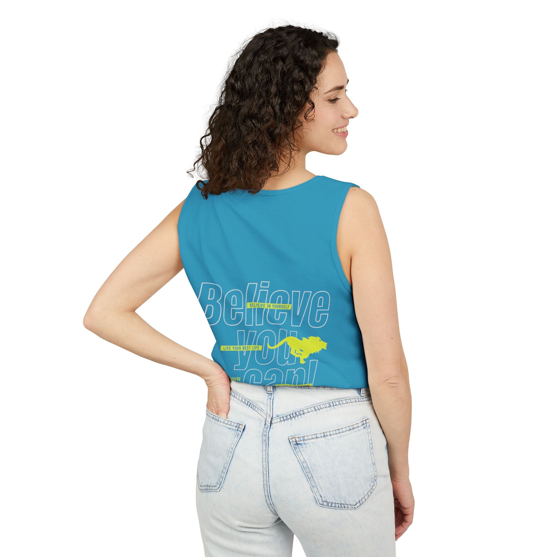 Believe In Yourself with this Unisex Garment-Dyed Tank Top