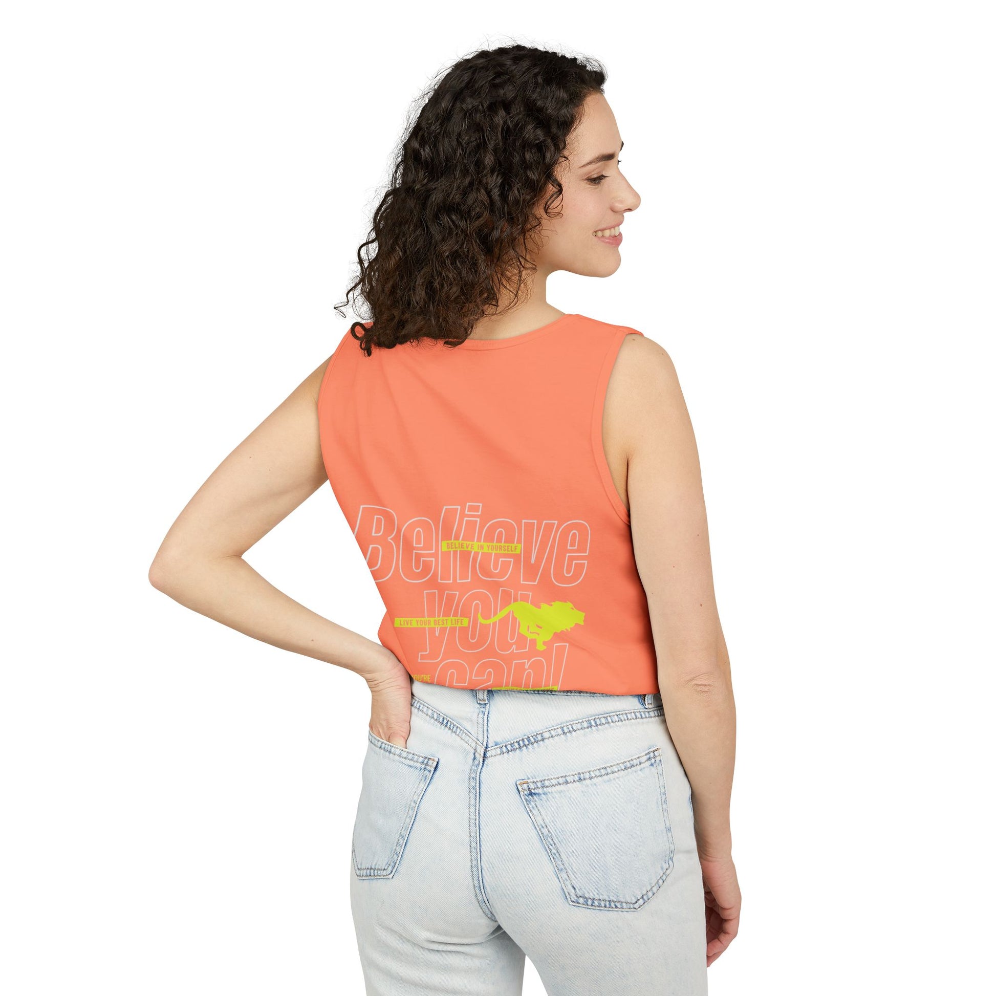 Believe In Yourself with this Unisex Garment-Dyed Tank Top