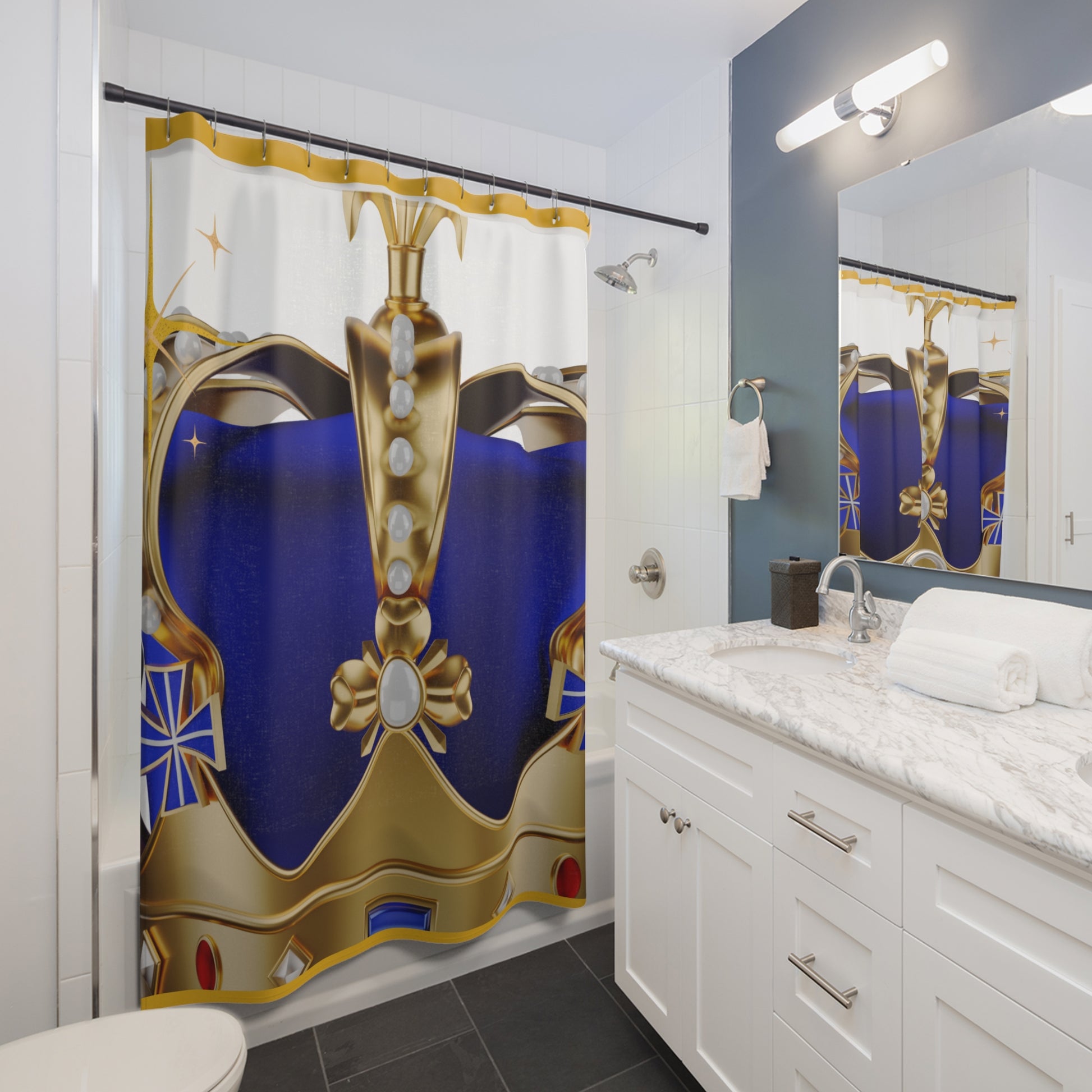 Crown Designed Shower Curtains 🚿