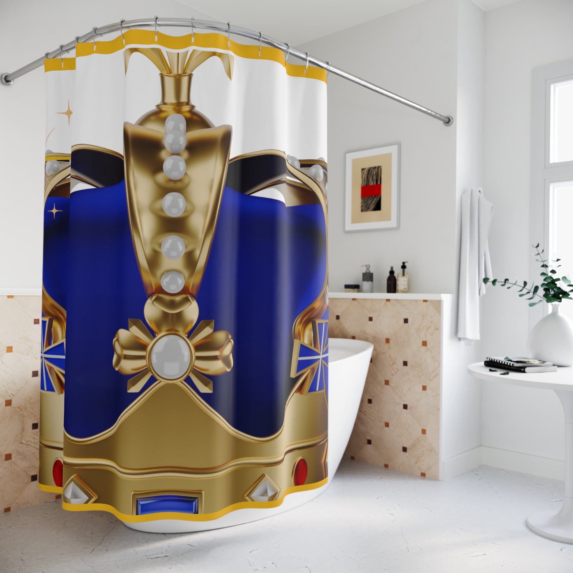 Crown Designed Shower Curtains 🚿
